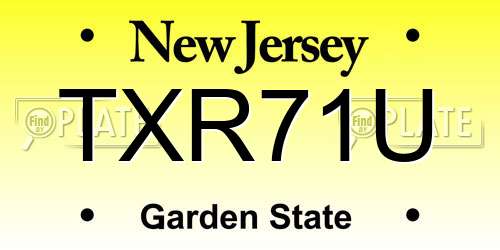 TXR71U New Jersey License Plate