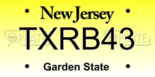 TXRB43 New Jersey License Plate