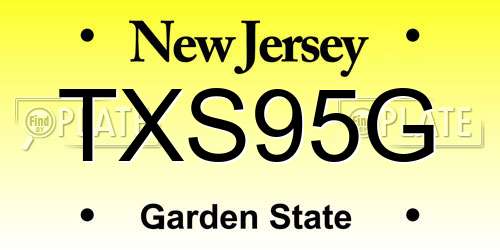 TXS95G New Jersey License Plate