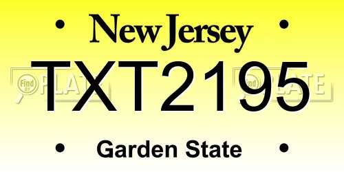 TXT2195 New Jersey License Plate