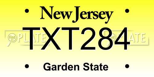 TXT284 New Jersey License Plate