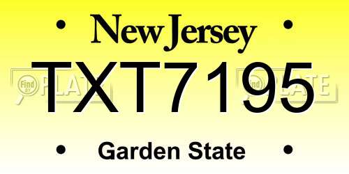 TXT7195 New Jersey License Plate