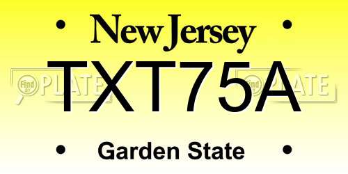 TXT75A New Jersey License Plate