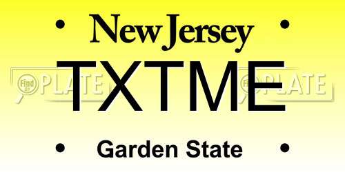 TXTME New Jersey License Plate