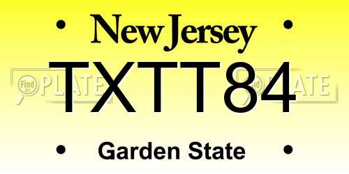 TXTT84 New Jersey License Plate