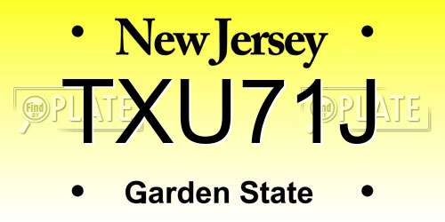 TXU71J New Jersey License Plate