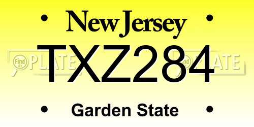 TXZ284 New Jersey License Plate