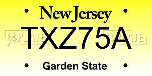 TXZ75A New Jersey License Plate