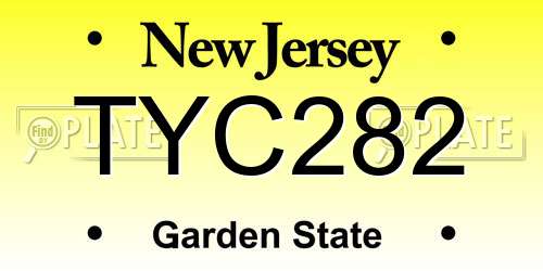 TYC282 New Jersey License Plate