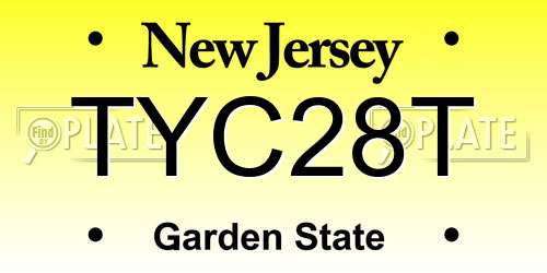 TYC28T New Jersey License Plate
