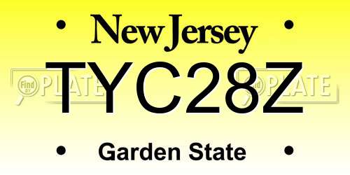 TYC28Z New Jersey License Plate