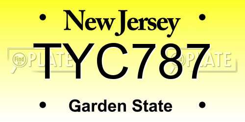 TYC787 New Jersey License Plate