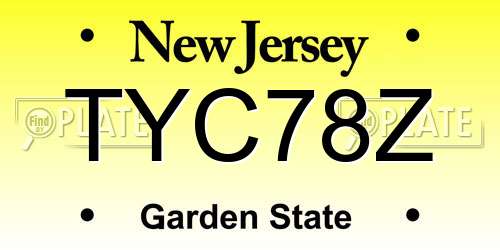 TYC78Z New Jersey License Plate