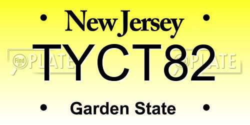 TYCT82 New Jersey License Plate
