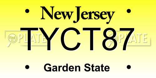 TYCT87 New Jersey License Plate