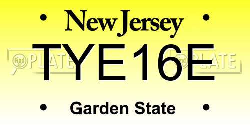 TYE16E New Jersey License Plate