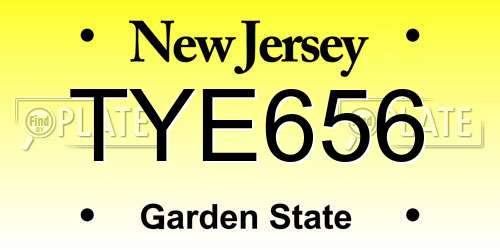 TYE656 New Jersey License Plate