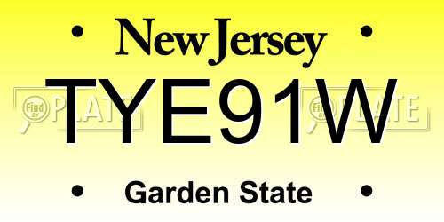 TYE91W New Jersey License Plate