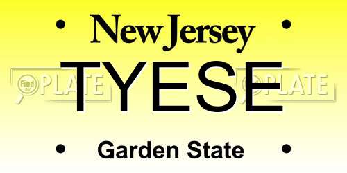 TYESE New Jersey License Plate