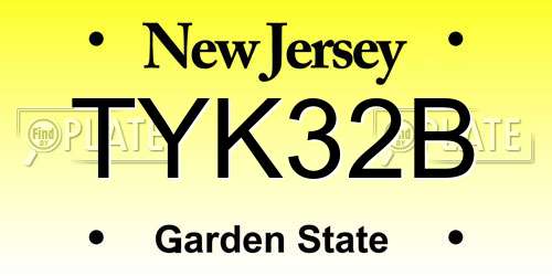 TYK32B New Jersey License Plate
