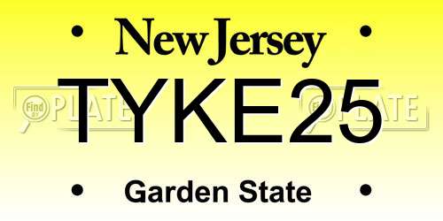 TYKE25 New Jersey License Plate