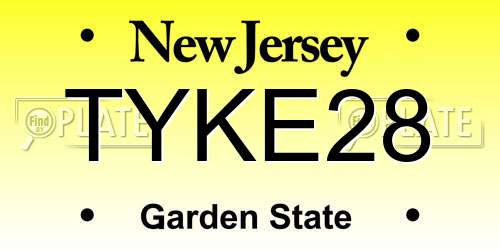 TYKE28 New Jersey License Plate
