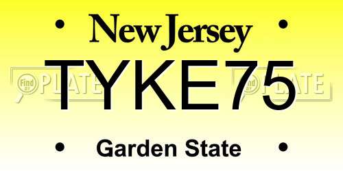 TYKE75 New Jersey License Plate