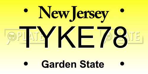 TYKE78 New Jersey License Plate