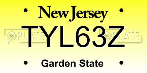 TYL63Z New Jersey License Plate
