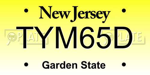 TYM65D New Jersey License Plate