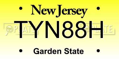 TYN88H New Jersey License Plate