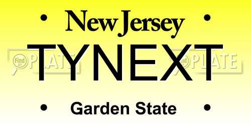 TYNEXT New Jersey License Plate