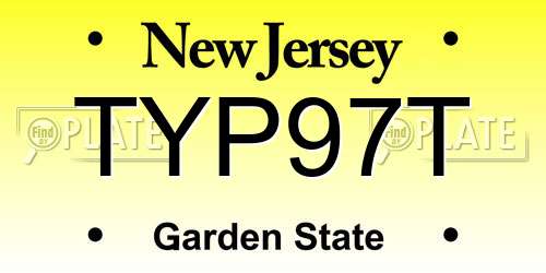 TYP97T New Jersey License Plate