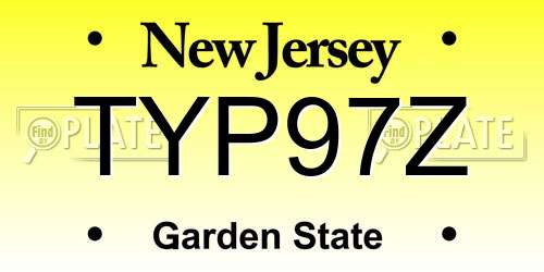 TYP97Z New Jersey License Plate