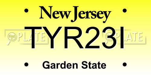 TYR23I New Jersey License Plate