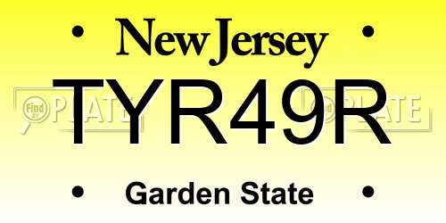TYR49R New Jersey License Plate