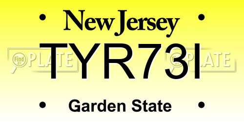 TYR73I New Jersey License Plate