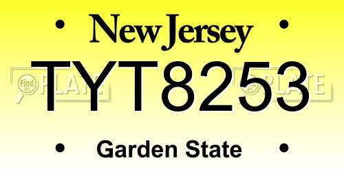 TYT8253 New Jersey License Plate