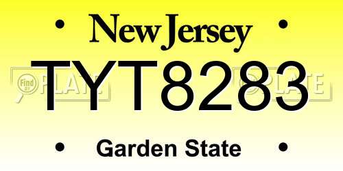 TYT8283 New Jersey License Plate