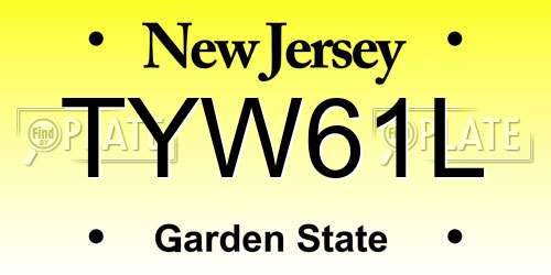 TYW61L New Jersey License Plate