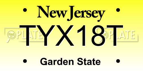 TYX18T New Jersey License Plate