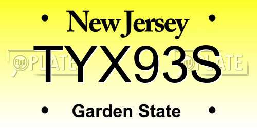 TYX93S New Jersey License Plate