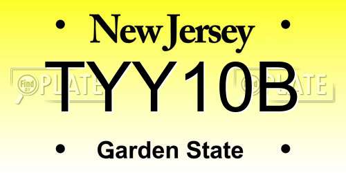 TYY10B New Jersey License Plate