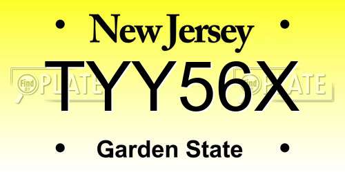 TYY56X New Jersey License Plate