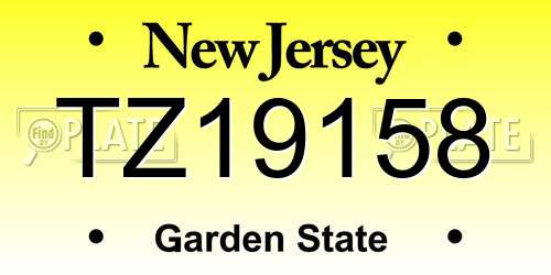 TZ19158 New Jersey License Plate