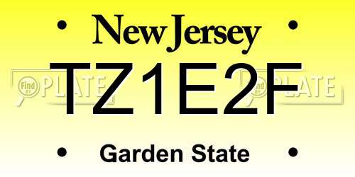 TZ1E2F New Jersey License Plate