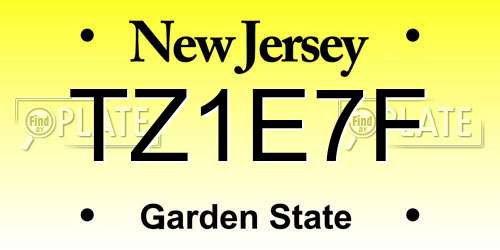 TZ1E7F New Jersey License Plate