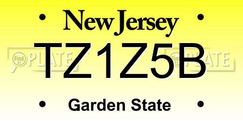 TZ1Z5B New Jersey License Plate