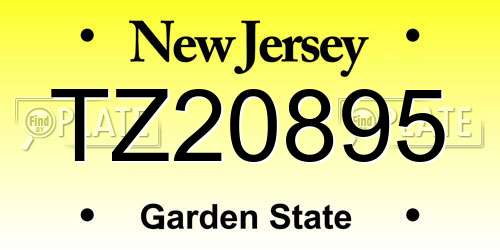 TZ20895 New Jersey License Plate