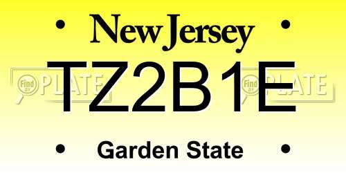 TZ2B1E New Jersey License Plate